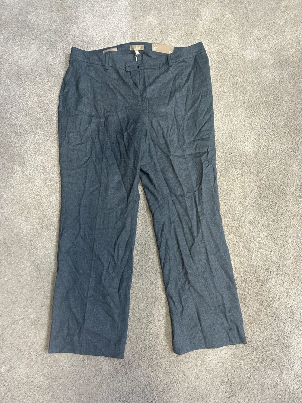 Women's Gray Straight-Leg Dress Trousers